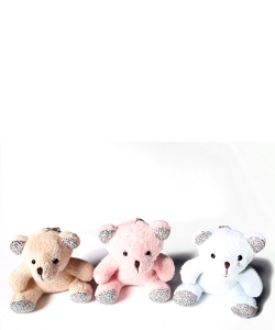 Cute Plush Teddy Bear with Crystal Key Chain KY320097PP